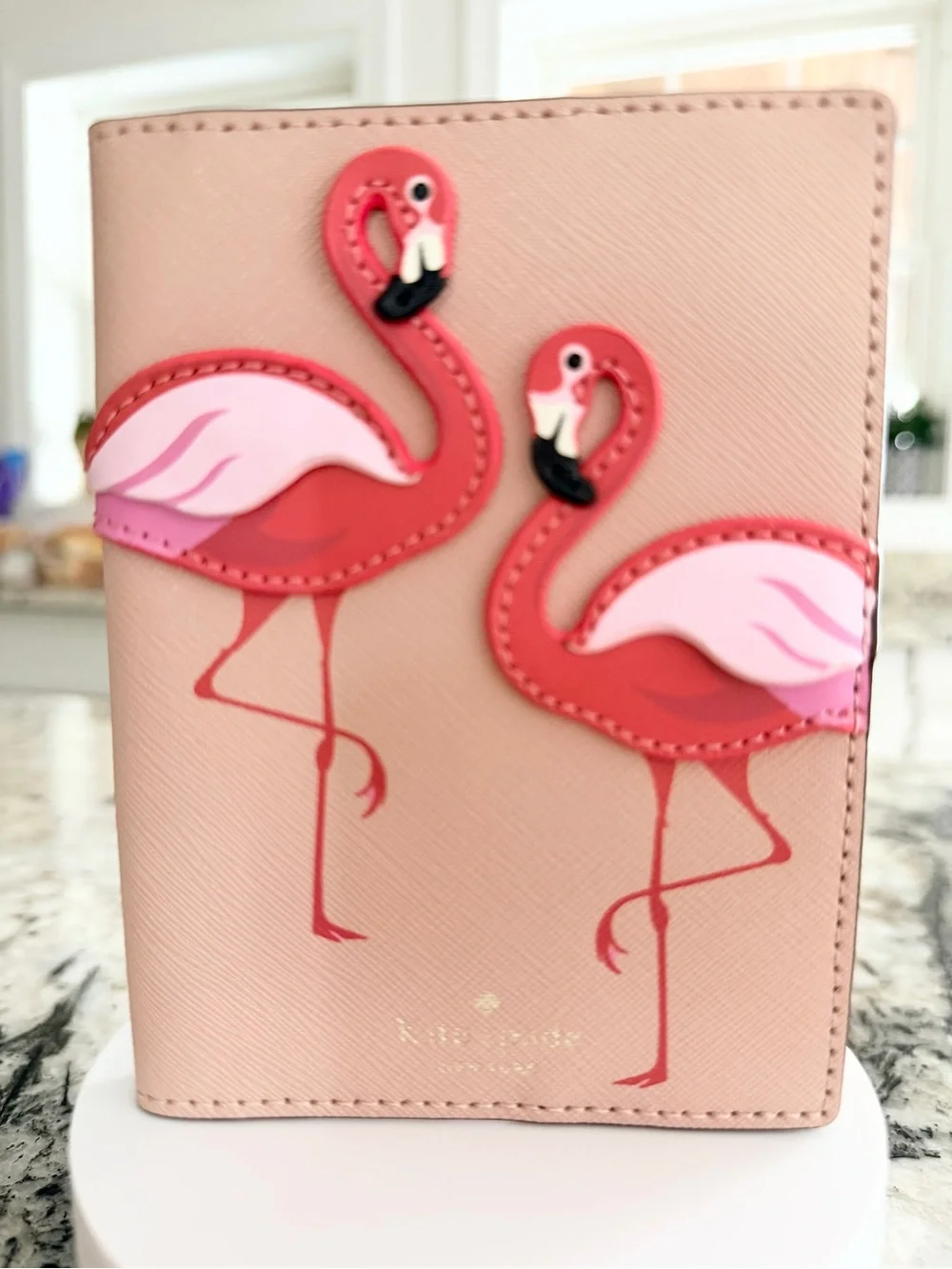 kate spade by the pool flamingo passport holder